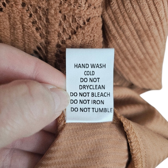 Davi & Dani Burnt Orange Button-Up Spliced Lace Shacket NWT - Picture 7 of 8